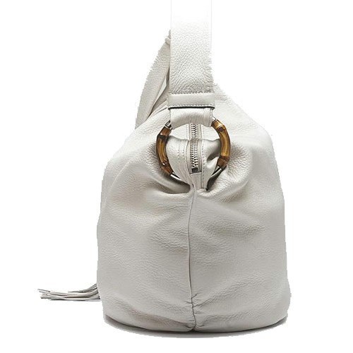 Blanc Gucci Vagabonds Anneau De Bambou Et Gland Avec Le Détail D